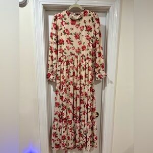 Dainty Jewells Red Rose Long Sleeve Maxi Dress
